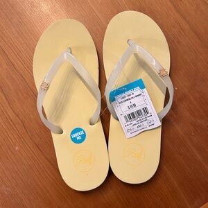 Reef Light Yellow Sandals with Clear Straps
